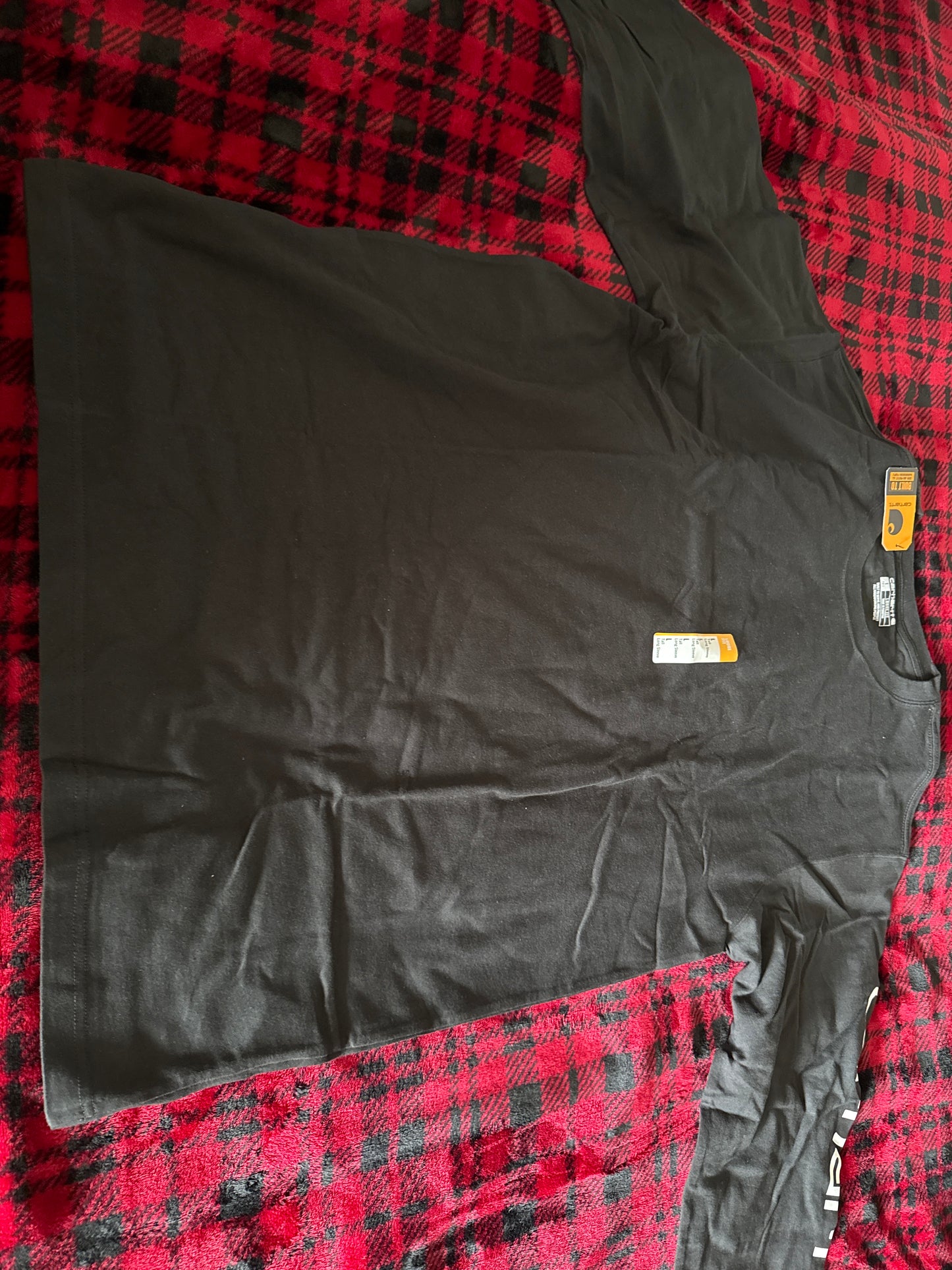 Men’s L Tall Loose Fit Heavy-Weight Long-Sleeve with Logo Graphic T-Shitt