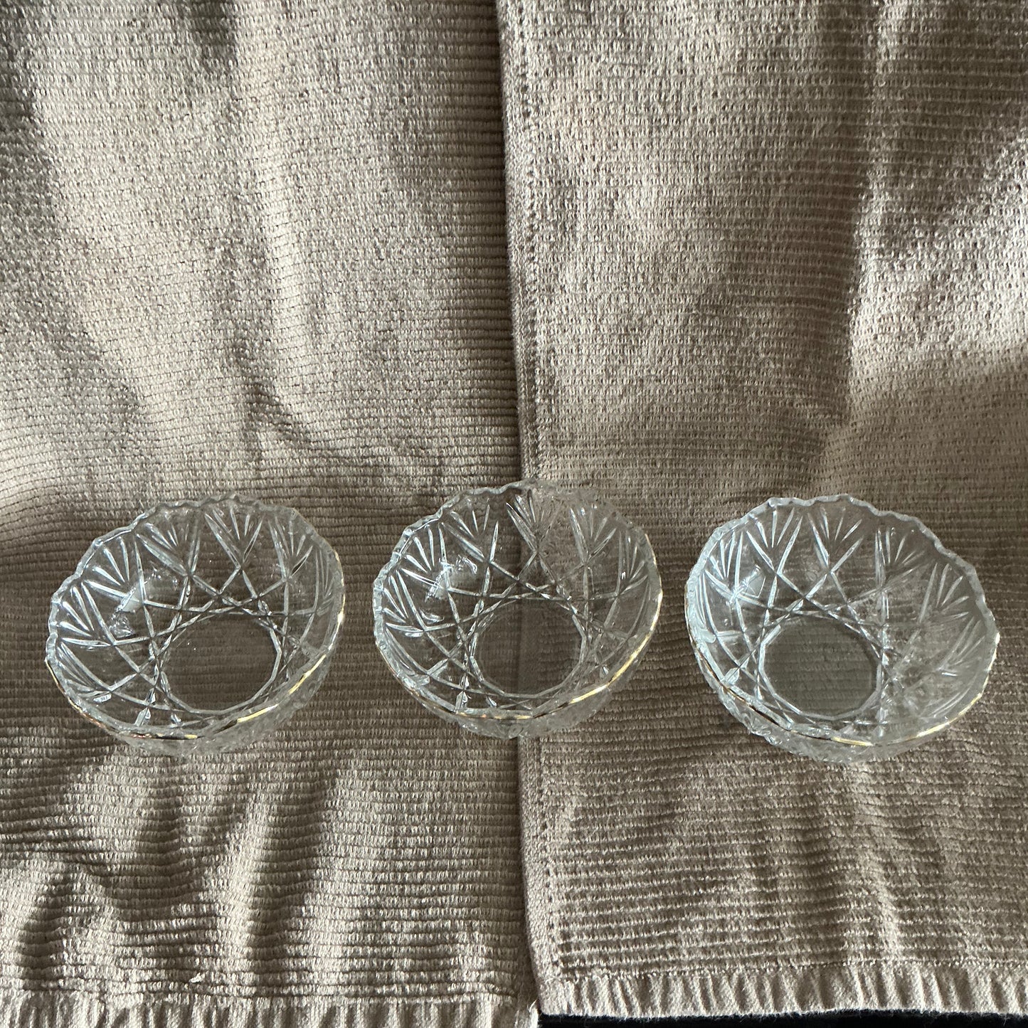 Gold-rimmed Glass Serving Bowls