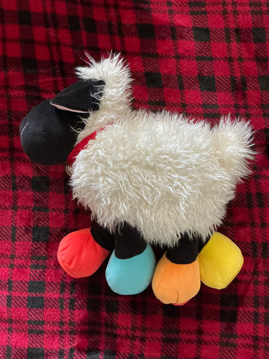 Multi-Colored Sheep with bell very plush toy