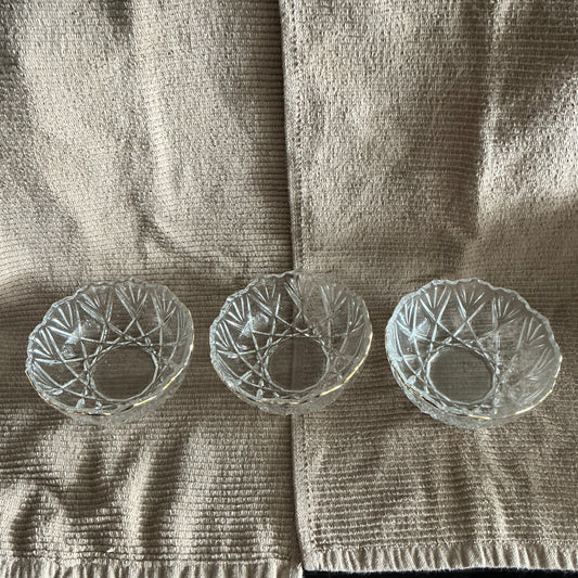 Gold-rimmed Glass Serving Bowls