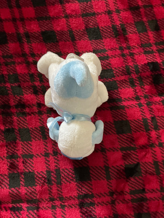 White and Blue Dog plush toy